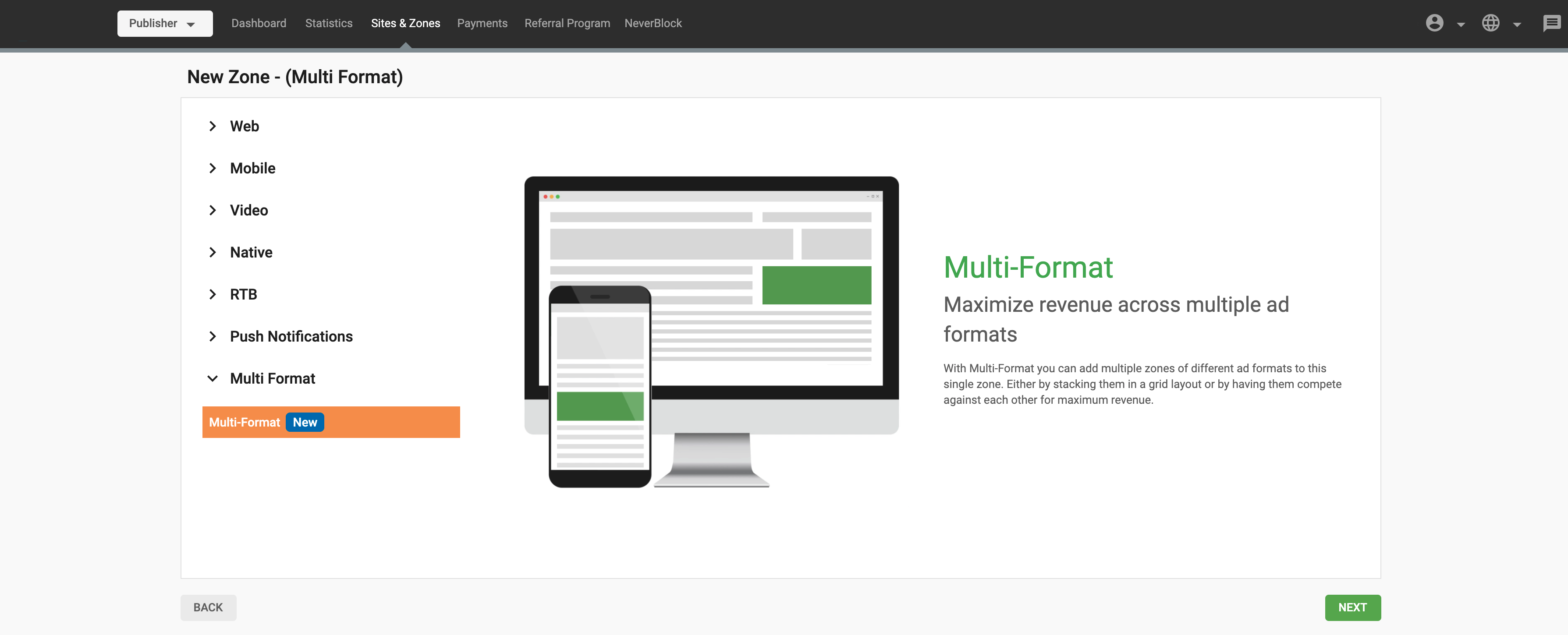 Multi Ad Create Zone