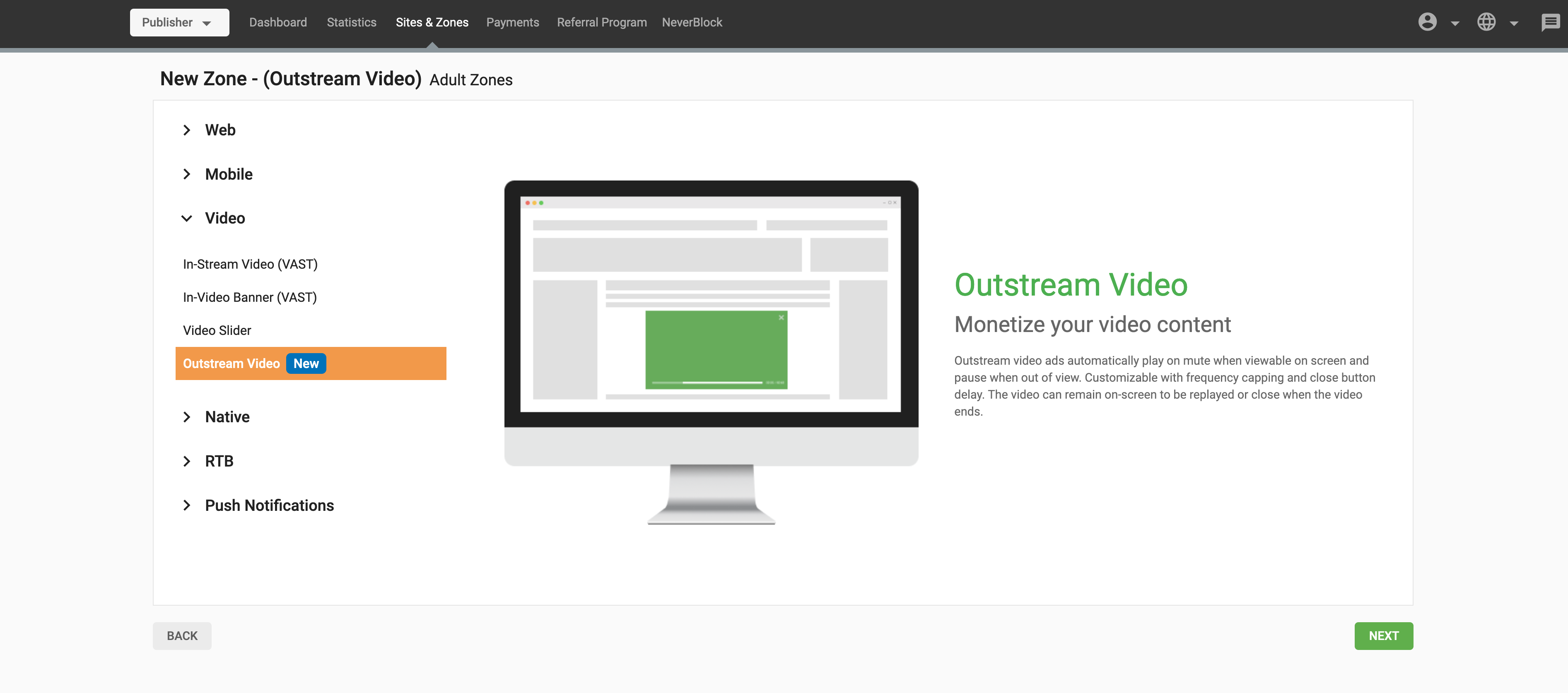 outstream video