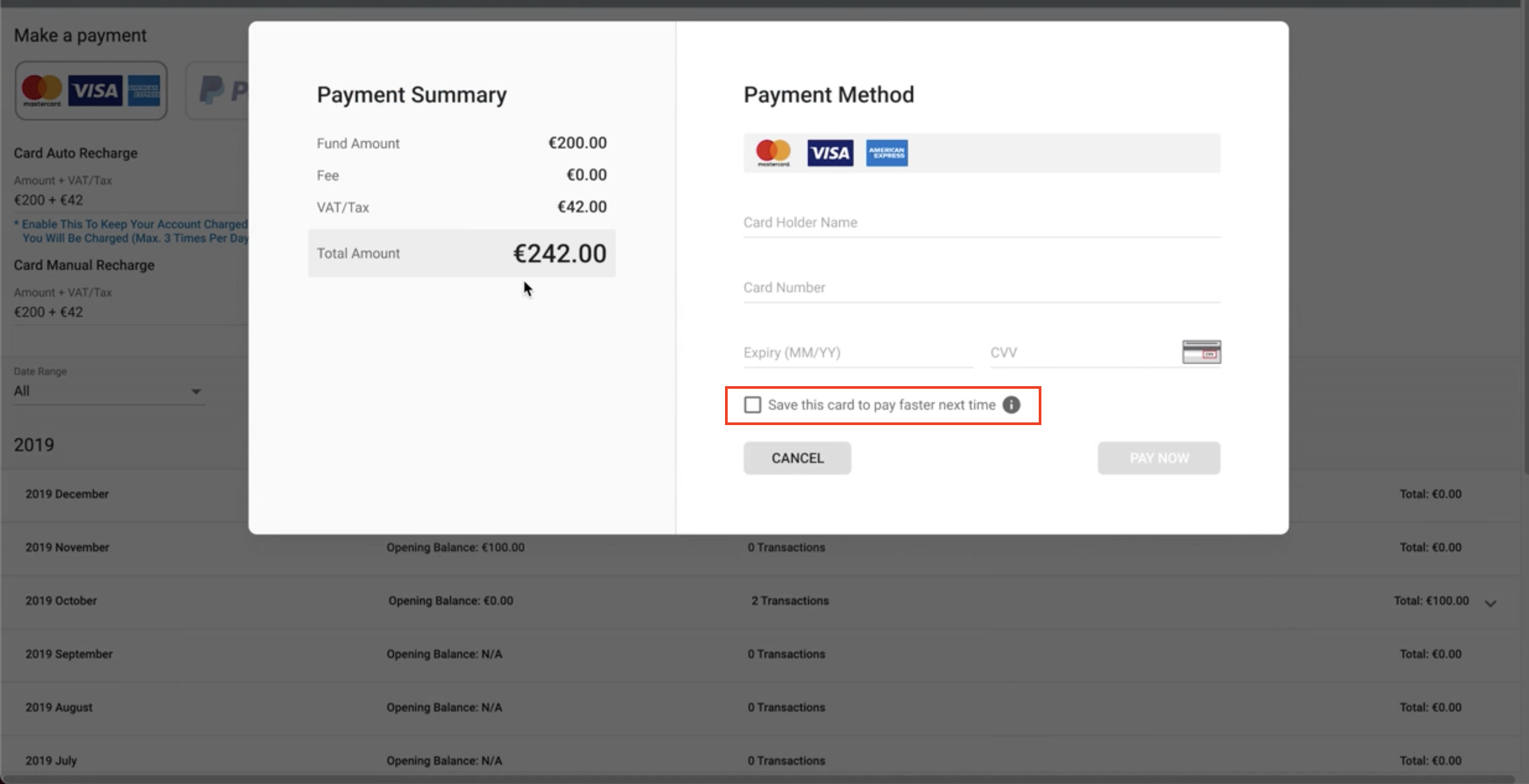 Card Payment