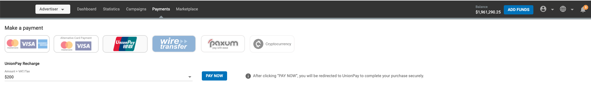 UnionPay Card Payment